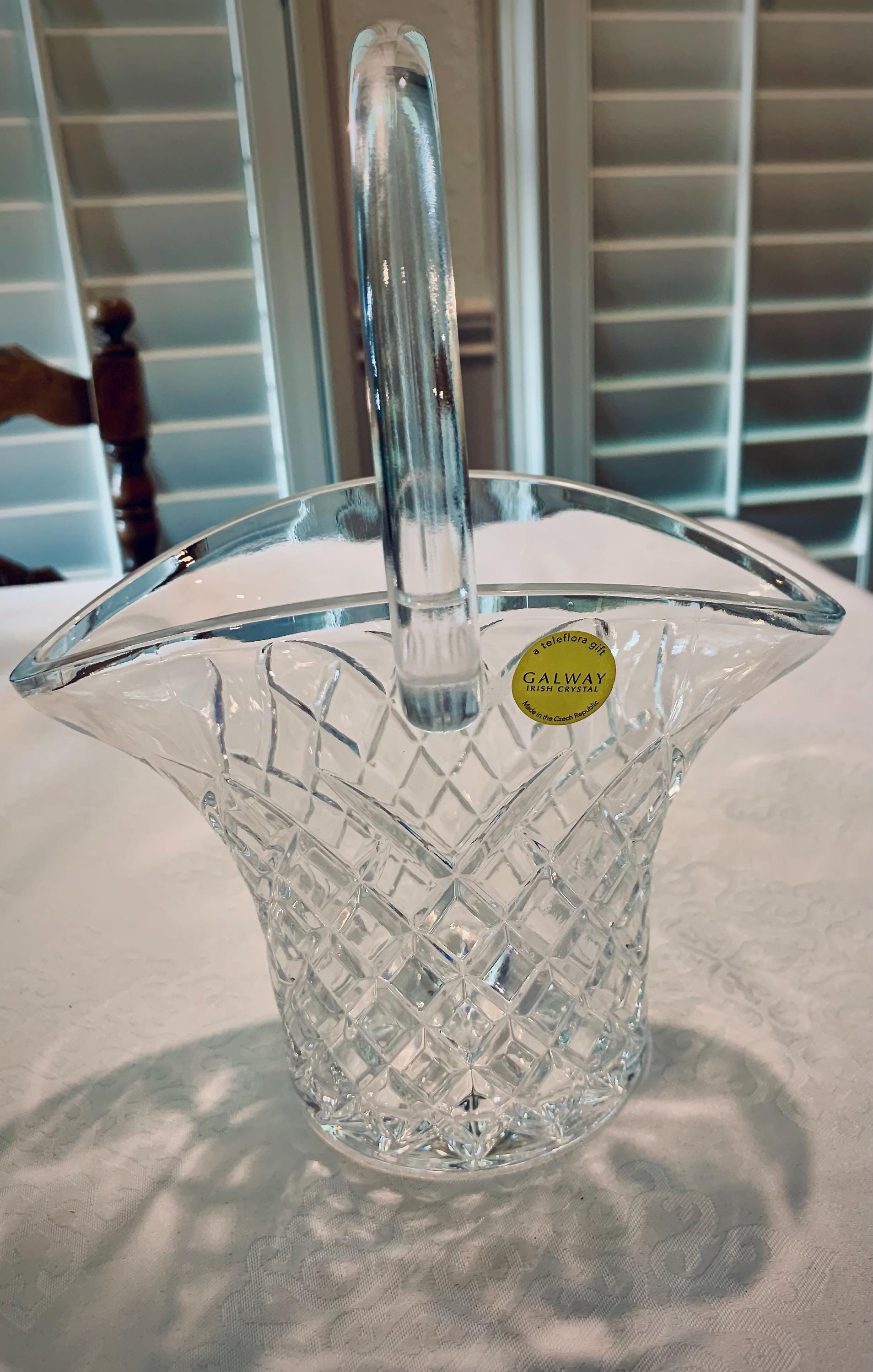 【アンティーク品】クリスタルガラスバスケット Vintage Crystal Basket With Handle - Etsy