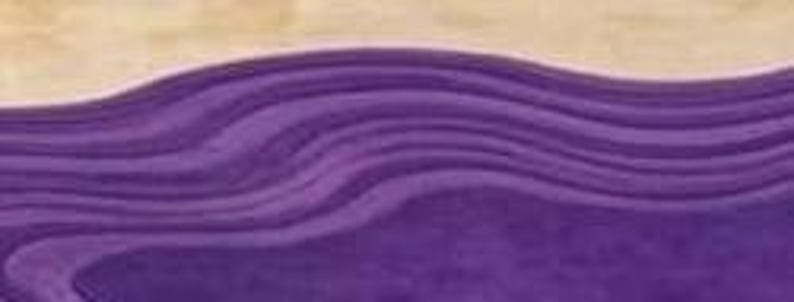 May include: Abstract image featuring a blend of colors. The lower portion showcases a deep purple hue with a wavy, textured pattern. The upper section displays a light beige or tan color, creating a contrast. The overall effect is artistic and fluid.