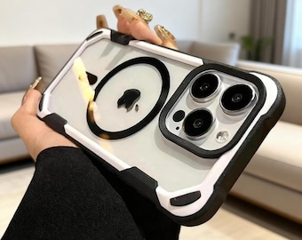 Funda protectora magnética transparente a prueba de golpes para iPhone / Funda híbrida delgada