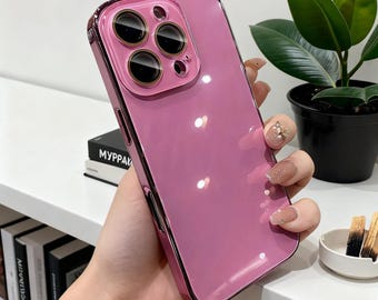 Funda protectora brillante para iPhone 17 16 15 Pro Max Air 14 13 12 11 / Cubierta protectora de cristal para la lente