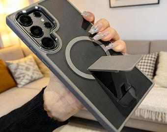 Funda con soporte magnético para Samsung Galaxy S26 S25 S24 Ultra / Funda con soporte para carga inalámbrica