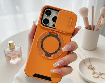 Funda para teléfono con soporte de anillo giratorio compatible con iPhone 17 Air 16 15 14 Plus 13 12 11