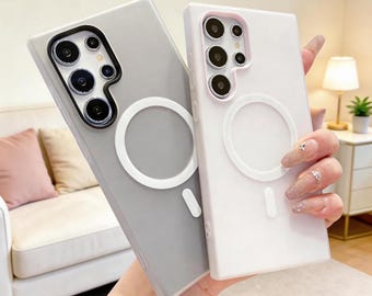 Luxury Candy Color Magnetic Phone Case for Samsung Galaxy S26 S25 S24 FE S23 Plus S22 Ultra A Series | MagSafe Compatible Cover