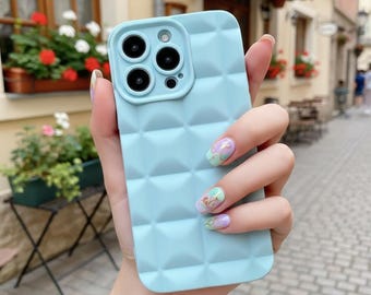 3D Candy Bar Case for iPhone Air 17 16 15 14 13 Pro Max | Glossy Chocolate Style Grid Pattern Cover