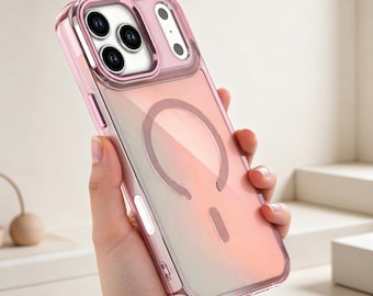 Luxury MagSafe Case with Metal Camera Lens Frame for iPhone Air 17 16 15 14 13 12 Pro Max | Color Shift Finish