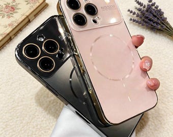 Titanium Magnetic Case for iPhone 17 16 15 14 Pro Max | Matte Hard Cover with Lens Protector
