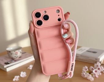 Luxury Puffer Case for iPhone 17 16 15 14 13 | Soft Down Jacket Style Cover, Solid Color Shockproof Bumper