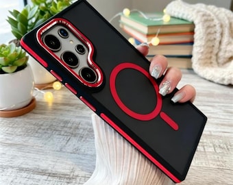 Luxury Matte Magnetic Samsung Galaxy Case S26 S25 S24 S23 S22 Ultra Plus | Wireless Charging Compatible Shockproof Cover