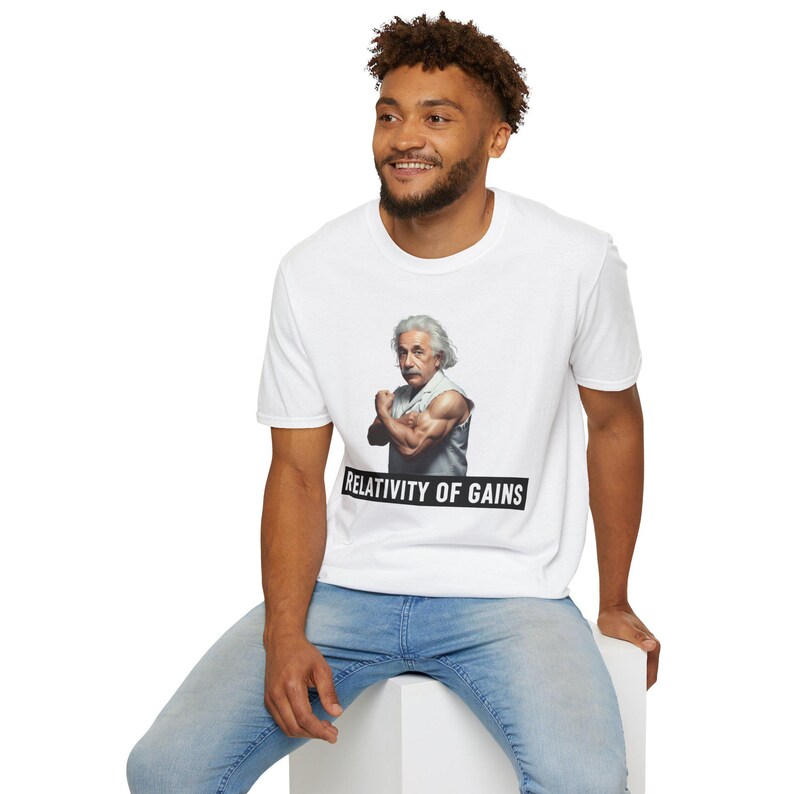 Muscular Albert Einstein Funny Meme T-shirt, Gym Nerd Humor Tee, Buff ...