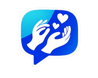 Helping Hands Heart Sticker | Kiss-Cut Sticker