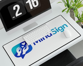 MindSign Logo Desk Mat | Large Gaming Mousepad, Office Surface