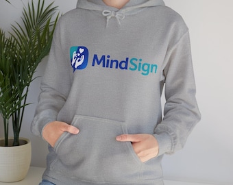 MindSign Logo Hoodie | Sign Language Hands Heart Pullover