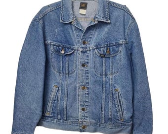 Vintage 70s Lee Rider Jean Jacket Denim Womens Medium PATD-153438 Made in USA