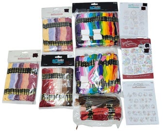 Artiste Cross Stitch 6 Strand Floss 300+ Skeins 3 Iron on Transfers Crafts