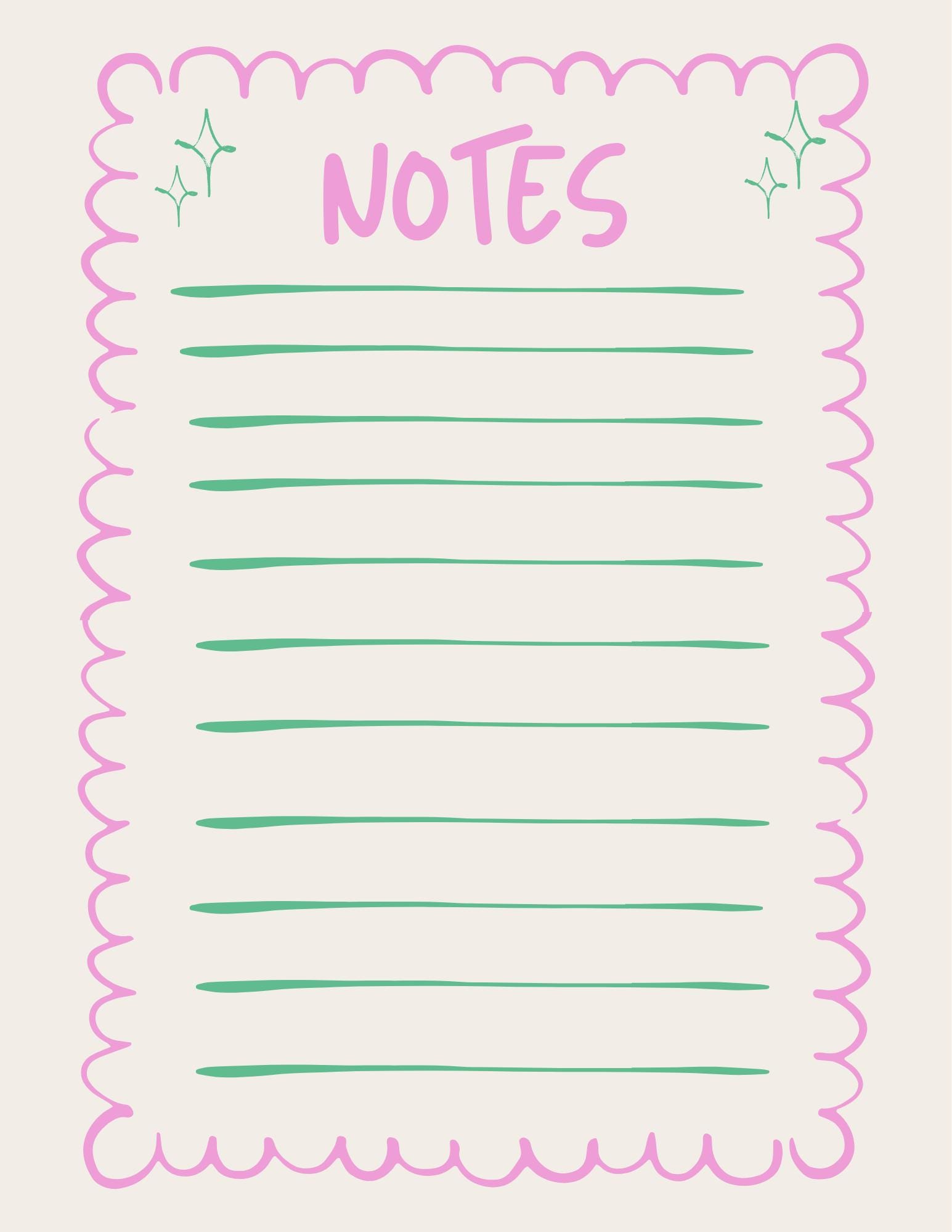 Printable Notes Page | Lined Digital Notepad for School or Work ...