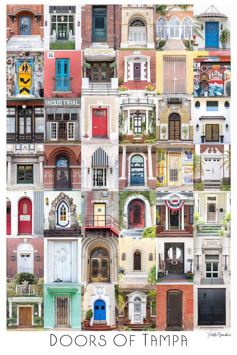 Doors of Tampa Florida 12 X 18 Poster Print Wall Etsy