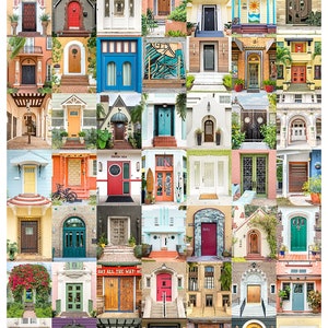 Doors of St. Petersburg Florida 12&quot; x 18&quot; Poster, St. Pete Doors Prints Colorful Wall Art Decor, Architecture Door Poster, Modern