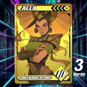 3 fichas de aliado para MTG - Neon Mana de Trade Masters ALL02