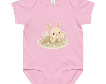 Baby Body Hase – süßer Bunny Print,, Geschenk zur Geburt, Baby Outfit, skandinavische Illustration