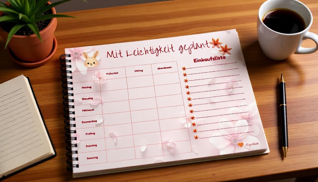Kids Meal Plan | Family Meal Plan | Watercolor Rabbits | Weekly Plan ...