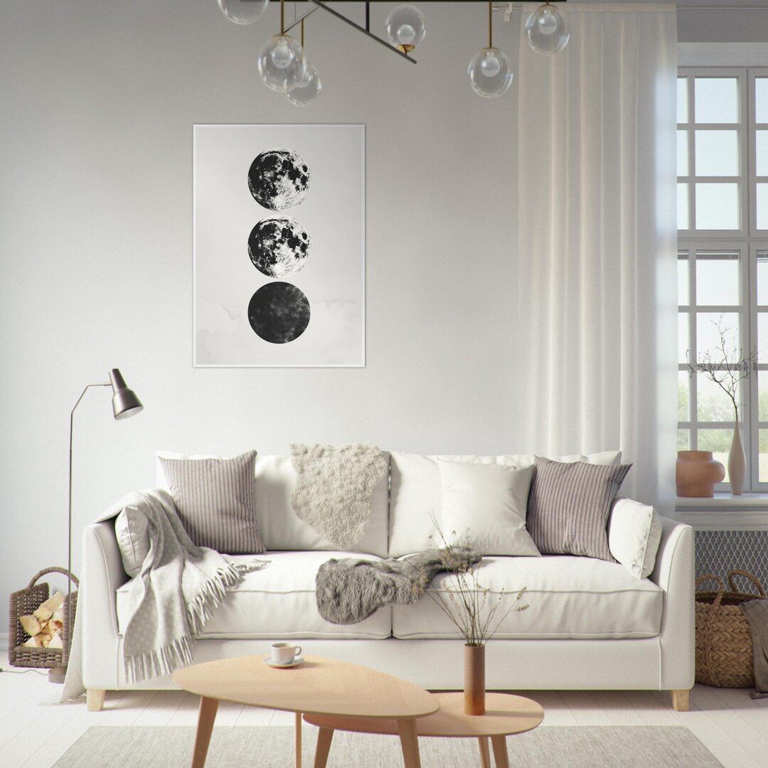 Minimalist Moon Phases Wall Art Print, Celestial Lunar Cycle Decor - Etsy