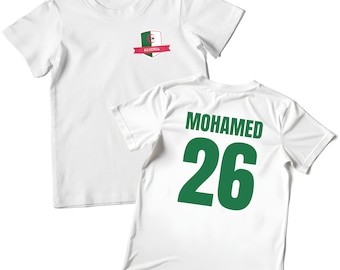 Personalized Algeria Football T shirt For Kids, Custom Algeria Shirt for Him or Her, Algerian Top, Customized Algeria Flag 2026 Cotton Tee