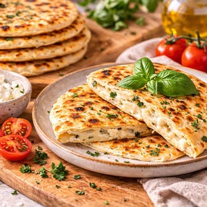 High Protein Cottage Cheese Flatbread Recipe Card (PDF Download)