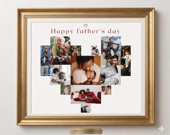 Plantillas editables de Canva para fotos del Día del Padre, Regalo personalizado para el Día del Padre, Impresión de fotos personalizada para papá, Marco de fotos imprimible para regalo de papá