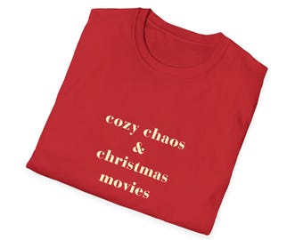Cozy Chaos & Christmas Movies Shirt, Christmas in July Tee, Holiday Movie Shirt, Cozy Christmas Graphic Tee
