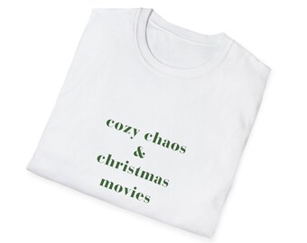 Cozy Chaos & Christmas Movies Shirt, Christmas in July Tee, Holiday Movie Shirt, Cozy Christmas Graphic Tee