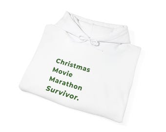 Christmas Movie Marathon Survivor Hoodie, Cozy Christmas Sweatshirt, Holiday Movie Hoodie, Christmas in July Sweatshirt