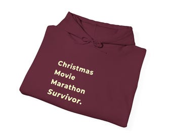 Christmas Movie Marathon Survivor Hoodie, Cozy Christmas Sweatshirt, Holiday Movie Hoodie, Christmas in July Sweatshirt