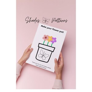 Doniczka z kwiatami do druku dla dzieci | Aktywność: Zbuduj kwiat | Wytnij i wklej | Kolorowanka wiosenna do edukacji domowej w formacie PDF