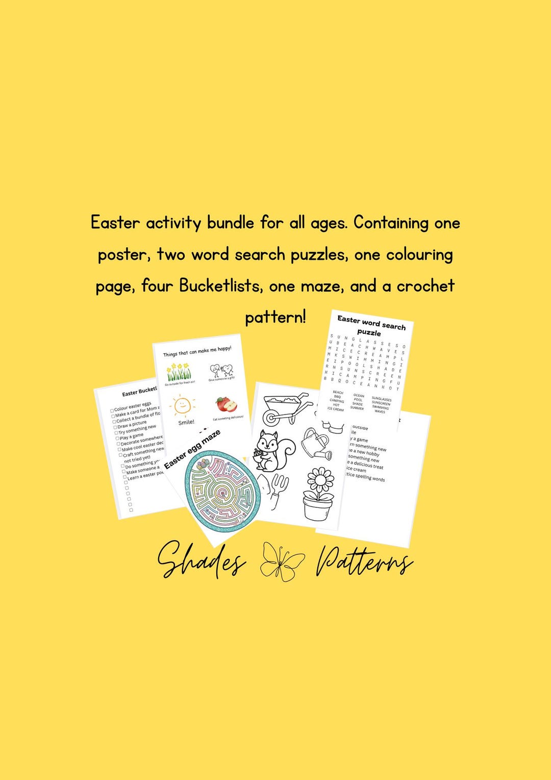 Easter Activity Bundle for Kids - Printable Word Search, Maze, Coloring ...