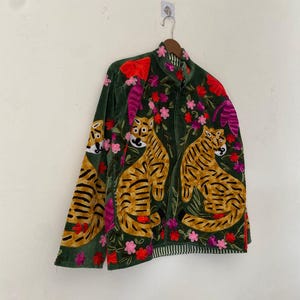Velvet Jacket Embroidery Floral Jacket Coat New Woman Wear Gift For Her