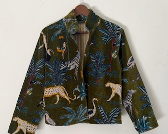 Animal Print Jacket Velvet Suzani Jacket: Boho Winter Coat