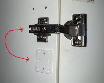 IKEA PAX Scharnier Reparaturplatte | Verstärkungsplatte für ausgerissene Scharnierlöcher Set | PAX Hinge Repair Plate