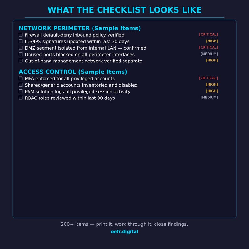 Network Security Audit Checklist | IT Infrastructure Assessment ...