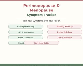 Symptomentracker perimenopauze | Logboek menopauze Google Spreadsheets | Digitale download HRT-tracker