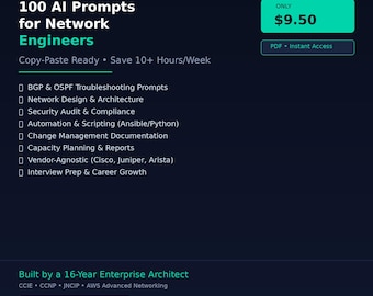 100 consejos de IA para ingenieros de redes, solución de problemas de BGP y OSPF, automatización (descarga digital)