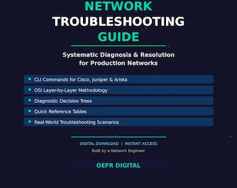 Gids voor netwerkprobleemoplossing | Cisco Juniper Arista Cli-opdrachten | Cheatsheet IT-ingenieur | Digitale download