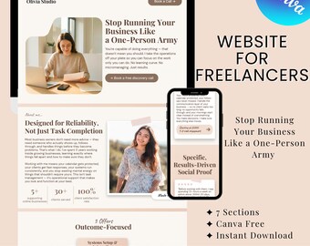 Freelancer Website Template Landing Business Portfolio Instagram Marketing Coach Page Content Ersteller