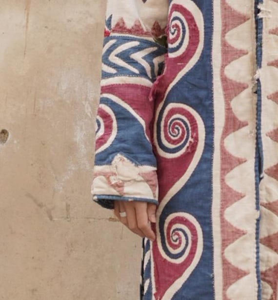 Vintage Geometric Banjara Patchwork Textile Jacke… - image 7