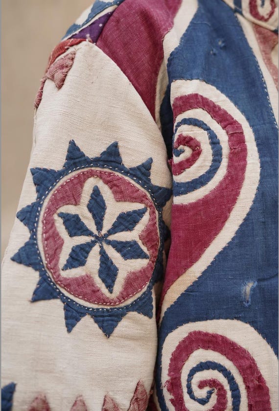 Vintage Geometric Banjara Patchwork Textile Jacke… - image 6