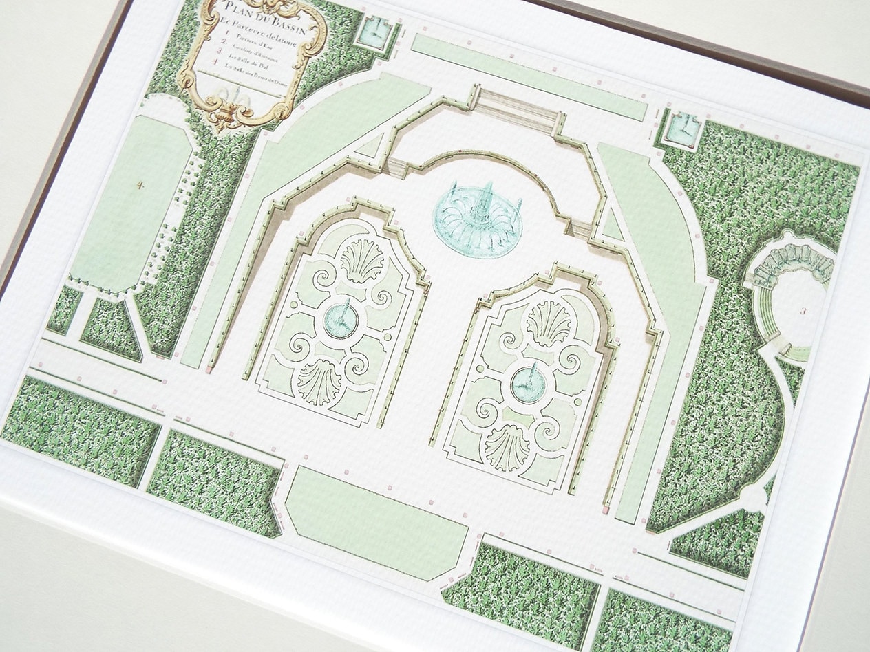 French Antique Garden Plan Detail Of Chateau De Petit Bourg 3 Etsy