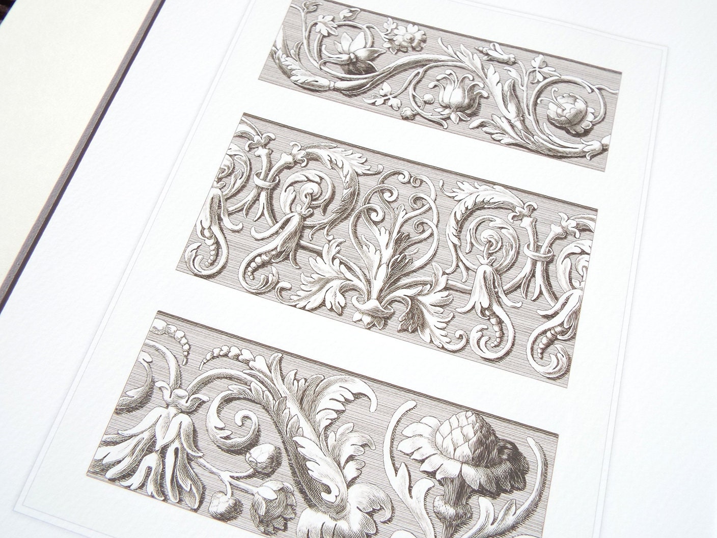 Architectural Print of Decorative Architectural Detail in Sepia 4