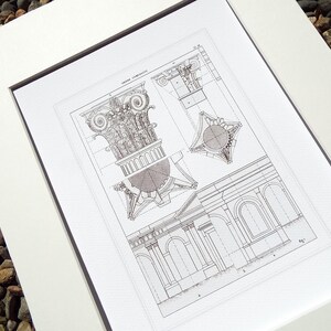 Architectural Print of Corinthian Capital Detail 3 on Heavy Watercolor Paper