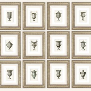 12 Set of Antique Italian Garden Vase Etchings In Sepia Archival Prints on Watercolor Paper