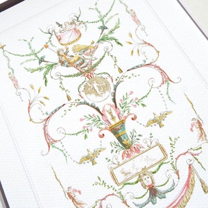 Antique French Decorative Pattern 1 Fine Art Print on Archival Watercolor Paper