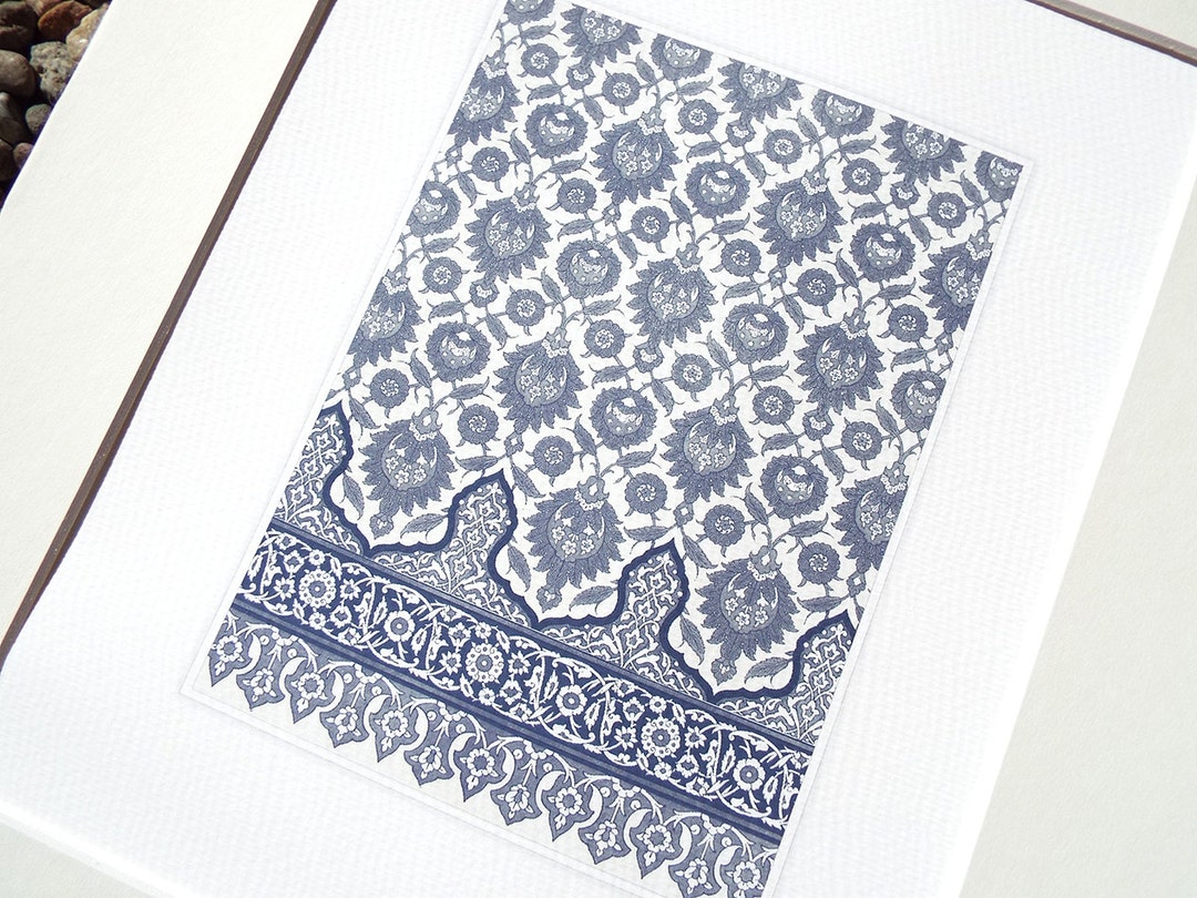 Blue & White Antique Tile Pattern Archival Quality Print - Etsy